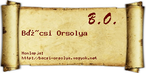 Bácsi Orsolya névjegykártya