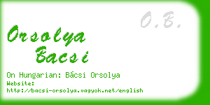 orsolya bacsi business card